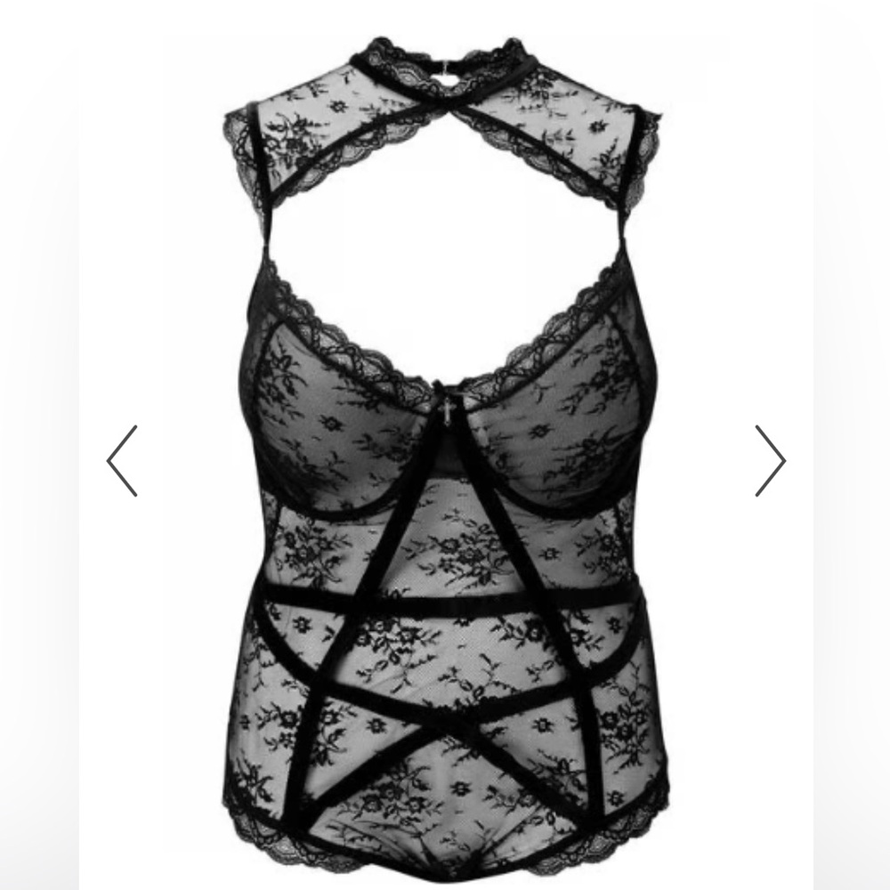 Killstar Black Chemise with Intricate Lace Detailing